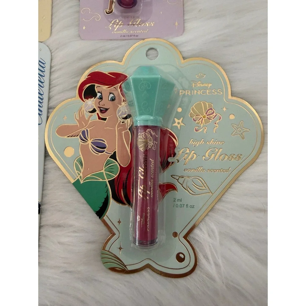 Disney Princess High Shine Lip Gloss Set Ariel Belle Jasmine Cinderella 6 Pack